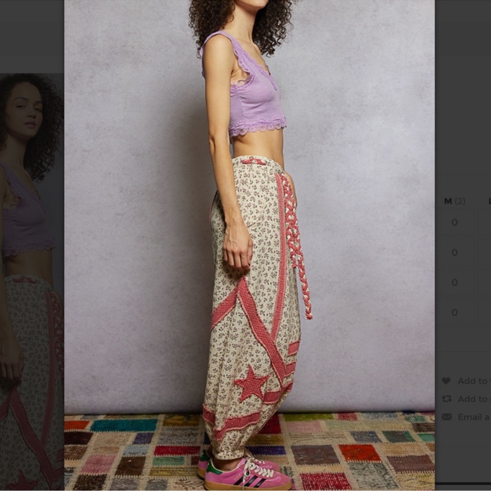 POL Floral Patchwork Harem joggers - image 5